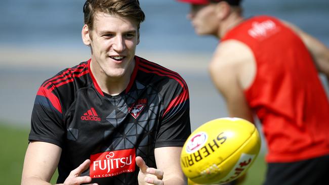 Essendon recovery at St Kilda beach. Sam Grimley. Pic: Michael Klein