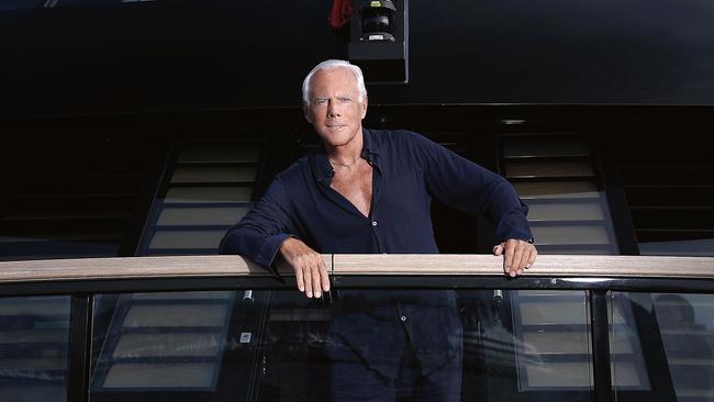 Giorgio Armani and his superyacht. Picture: Stefano Guindani