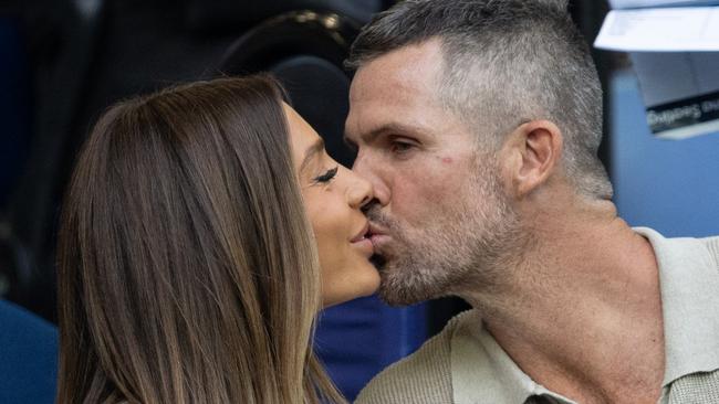 January 14:Nadia Bartel and Peter Dugmore   during the match betwee Novak Djokovic (SRB) and Dino Prizmic (CRO) during the 2024 Australian Open on Sunday, January 14, 2024. Photo by TENNIS AUSTRALIA/ FIONA HAMILTON