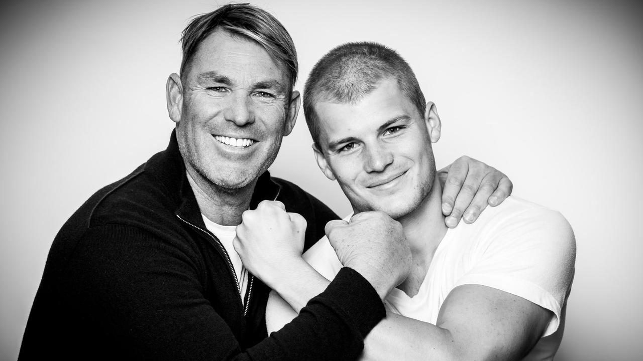 Shane Warne and his son Jackson.