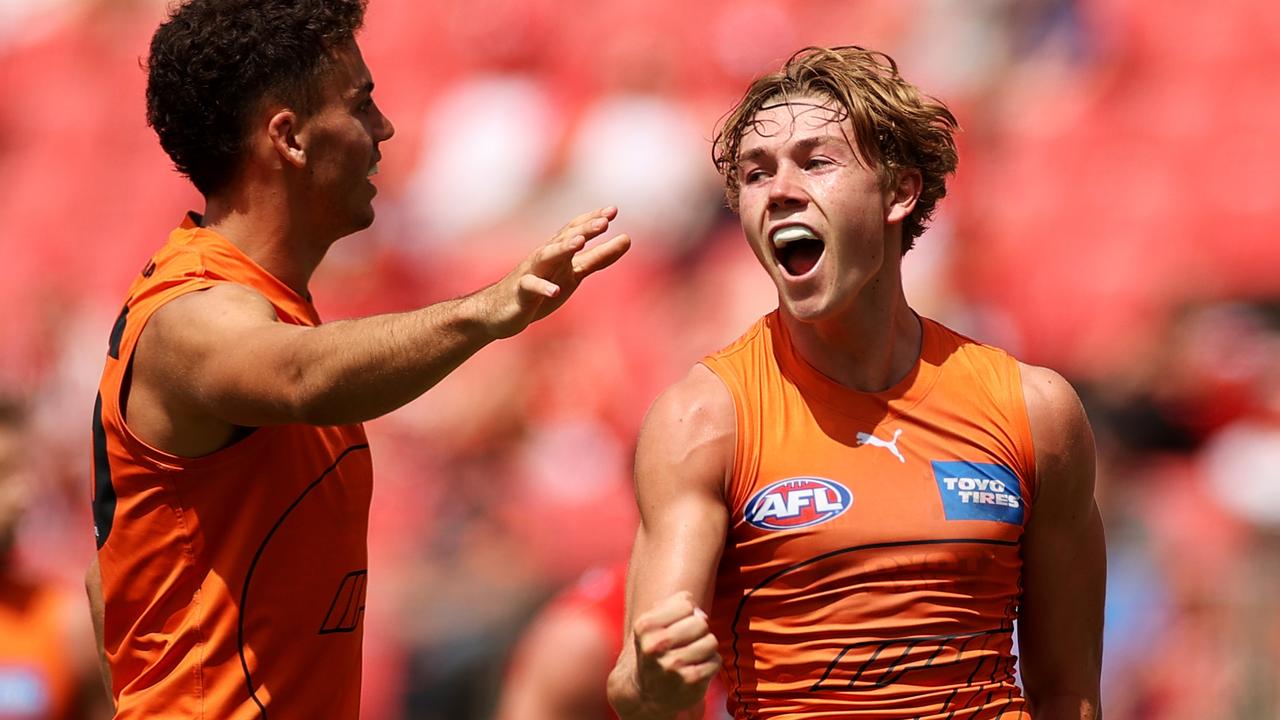 Draftee Tanner Bruhn kicked four goals for the Giants.