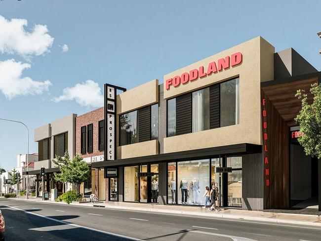 An artist visualisation of the proposed Prospect Road Foodland revamp. Picture: Real Commercial