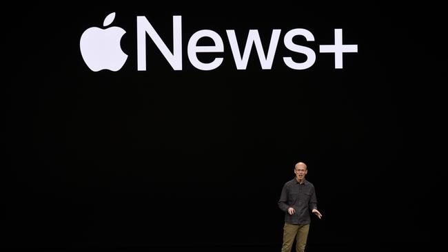 CUPERTINO, CA - MARCH 25: Roger Rosner, vice president of applications at Apple Inc., speaks during a company product launch event at the Steve Jobs Theater at Apple Park on March 25, 2019 in Cupertino, California. Apple Inc. announced the launch of it's new video streaming service, and unveiled a premium subscription tier to its News app.   Michael Short/Getty Images/AFP == FOR NEWSPAPERS, INTERNET, TELCOS & TELEVISION USE ONLY ==