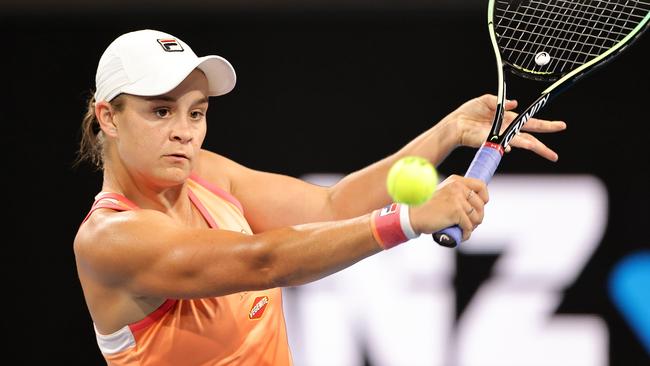 Ashleigh Barty started strongly set against Simona Halep. Picture: Getty Images