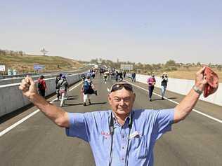 Doug Wessling had open heart surgery a couple of years ago and was proud to complete the walk on the Toowoomba Bypass. Picture: Bev Lacey