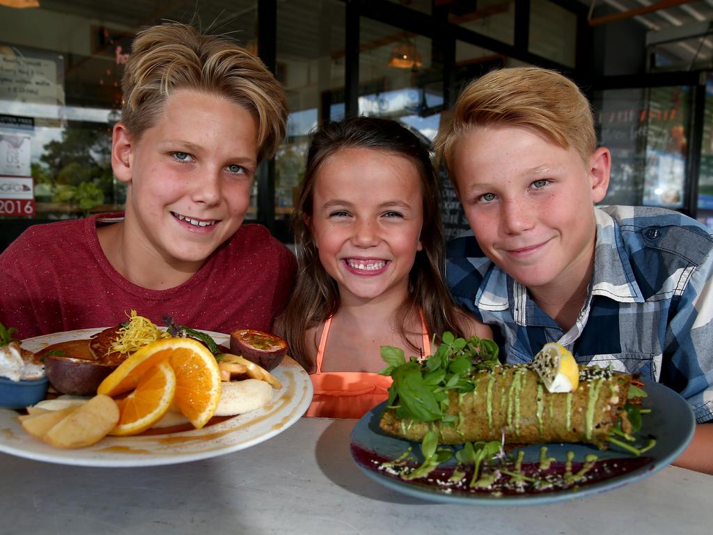 Will, left and Levi with younger sister in 2017. Picture: David Clark