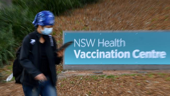 Attending a mass COVID-19 vaccination hub in Sydney. Picture: NCA NewsWire/Joel Carrett