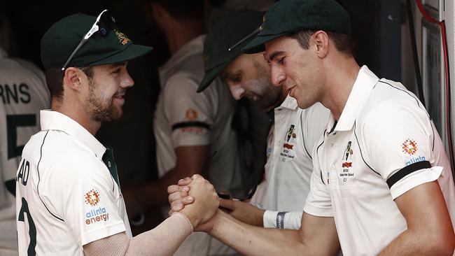 Travis Head (left) and Pat Cummins are Test vice-captains. Picture: Getty Images