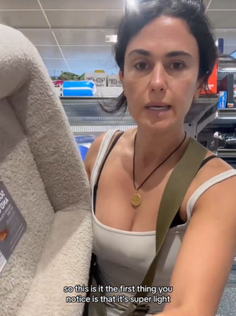 The Sydney woman claimed Aldi’s pet bed was ‘lighter’ than her design. Picture: TikTok/JuliaSakr