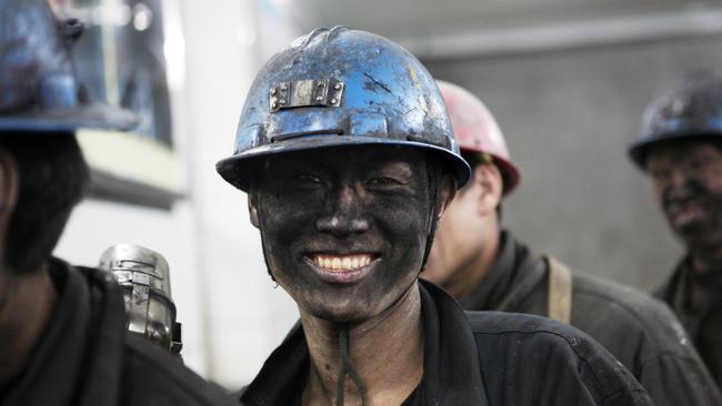 A coalminer in Xian, in northern China's Shanxi province. Picture: AFP