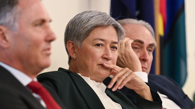 Foreign Minister Penny Wong signed the joint statement, which calls for the immediate resumption of UN aid into Gaza. Picture: NewsWire / Martin Ollman
