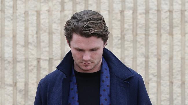 Patrick Dangerfield leaves AAMI Stadium. Picture Dylan Coker