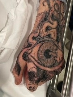 Police are using a tattoo on the arm to try to identify the man accused of causing the crash on the Harbour Bridge on Monday the 7th of march 2022.