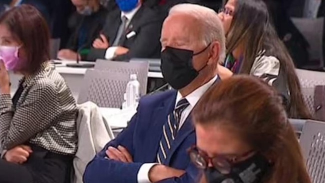 , US President Joe Biden appears to fall asleep during COP26 summit