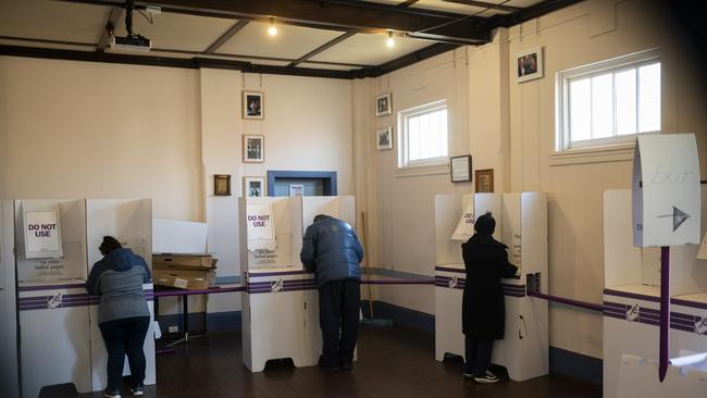 Voters hit the polling booths in Queanbeyan on Saturday.