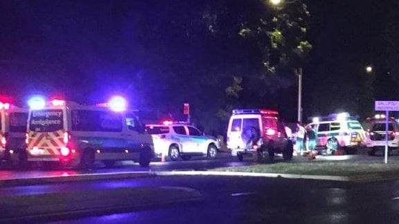 Emergency services at the scene of the fatal crash on Anzac Hwy in November 2017. Picture: Mitch Mott