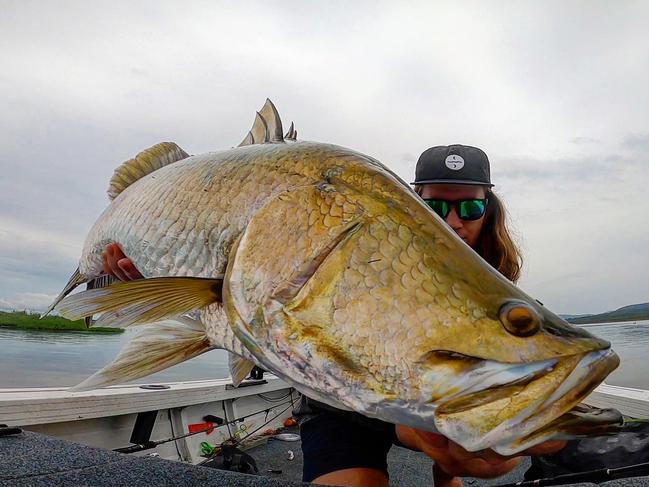 Mackay angler Cameron Hill with a barramundi. Picture: Cameron Hill's Fishing