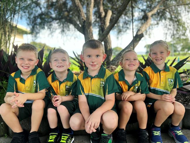 North Eton State School Prep L-R - Grayson, Davey, Leighton, Ashleigh, Paige.