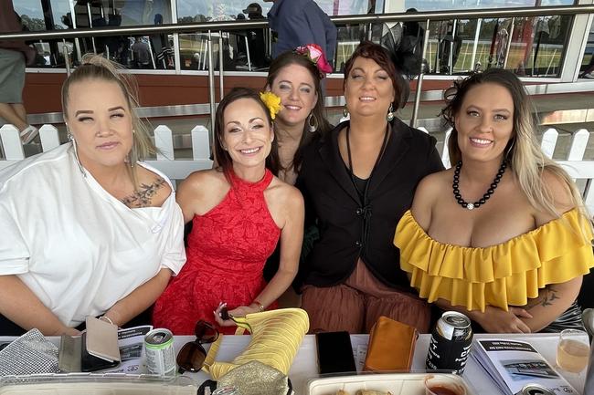 Dani Bauer, Christie Wenham, Angela Rombo, Terrie Dahl and Emma Kelly enjoyed the Bundaberg Toyota Race Day on Mothers Day, Saturday May 13.