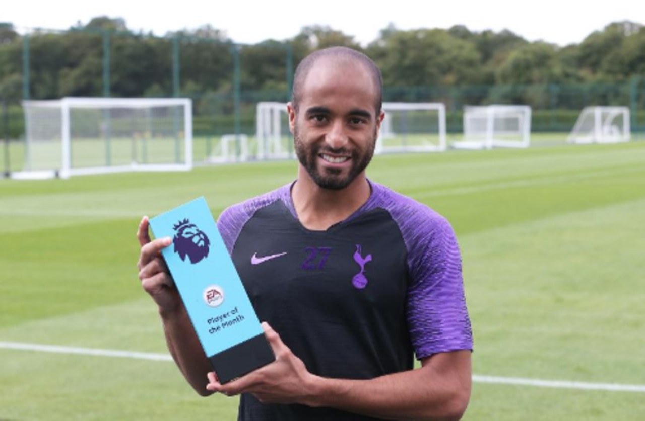 Lucas Moura is named Premier League Player of the Month for August.