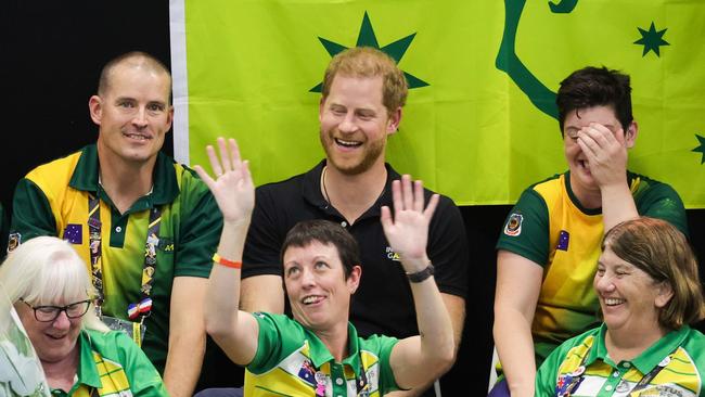 Prince Harry attends the the swimming competition during day four of the Invictus Games.