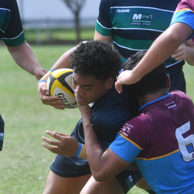 QLD Rugby Union State Championships (17-18 years boys) at the Townsville Sports Precinct. Friday May 23. South Coast against Metro North. Picture: Evan Morgan