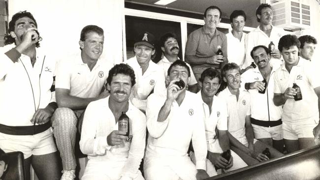 McDermott, second from left, and the Aussie boys in 1987.