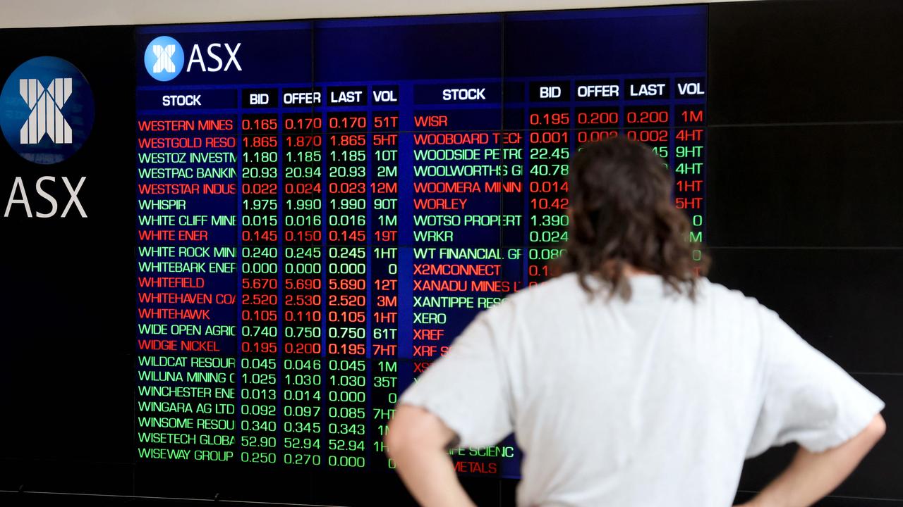 ASX investors started the day with a brief foray above 7600 – just the third session in history it has managed to do so – before the tech nosedive accelerated into the late morning. Picture: Damian Shaw / NCA NewsWire