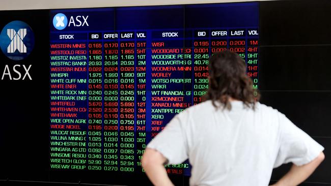 ASX investors started the day with a brief foray above 7600 – just the third session in history it has managed to do so – before the tech nosedive accelerated into the late morning. Picture: Damian Shaw / NCA NewsWire