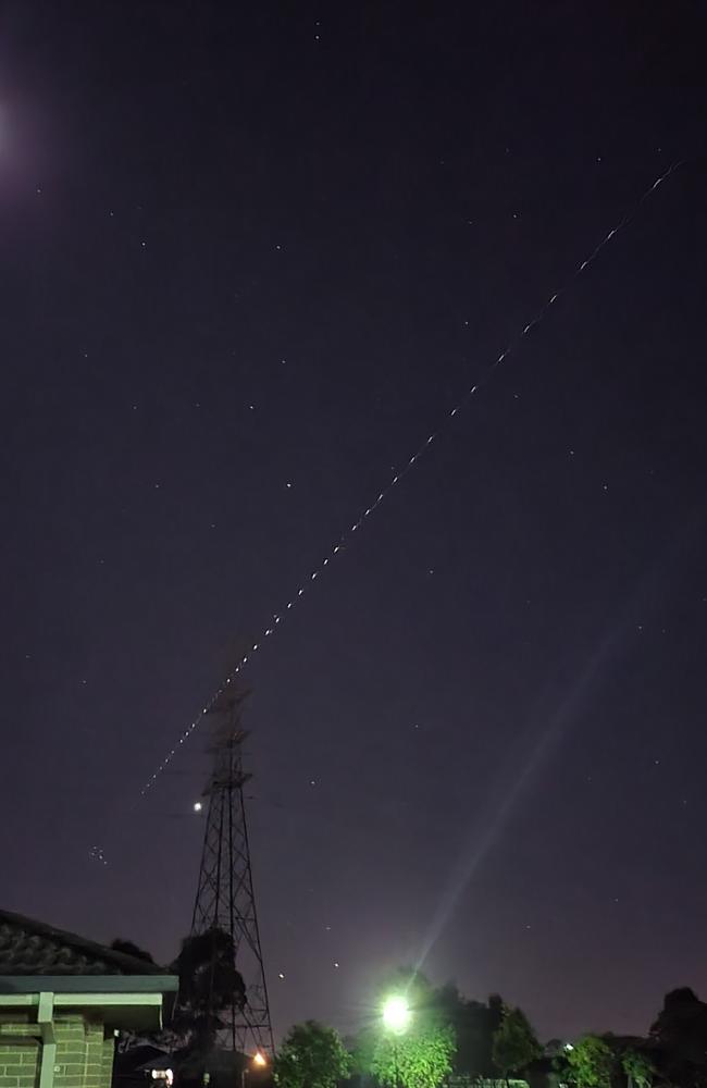 Strange lights over early morning skies in Caboolture today. Source: Mitchell Lowells