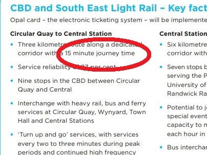 The 2012 report said trams should take 35 minutes to Randwick and less than 40 minutes to Kingsford. Picture: NSW Government.