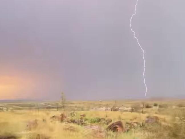 An unexpected freak storm swept through a Pilbara town destroying several houses. Picture: Marble Bar Community resource centre.