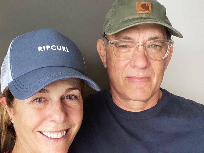Rita Wilson and Tom Hanks during their hospital stay in Australia. Picture: Supplied