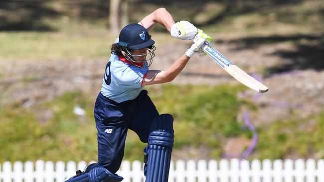 NSW Metro batter William Salzmann during the grand final at Karen Rolton Oval 22 December, 2022, Cricket Australia U19 Male National Championships 2022-23.Picture: Cricket Australia.