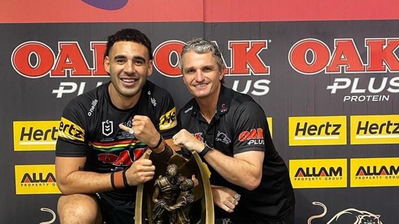 Panthers Grand Final player Tyrone May shared a photo with Ivan Cleary on Instagram.