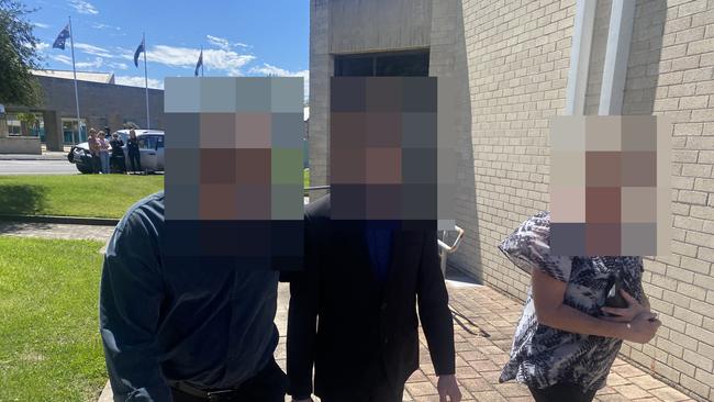 The now 17-year-old charged over the deaths of three people in a crash pictured leaving the Mount Gambier Magistrates Court after his first appearance earlier this year. Picture: Kathryn Bermingham