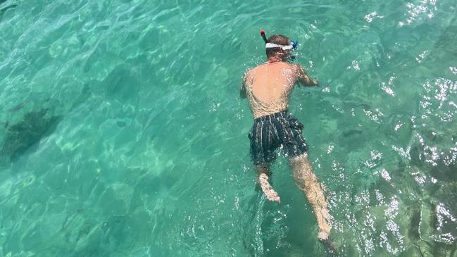 The mystery man was seen enjoying a spot of snorkelling. Picture: Instagram