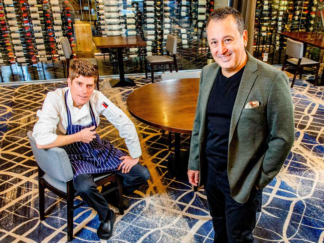 Persone head chef Shane Veivers with owner John Gambaro. Picture: Richard Walker/AAP