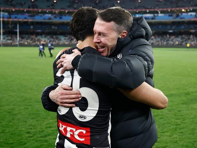 Can Craig McRae and Nick Daicos take Collingwood back to the promised land? Picture: Michael Willson/AFL Photos via Getty Images