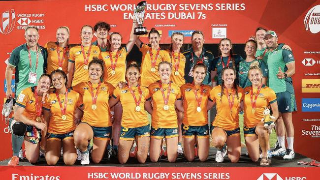 Australia's women's Sevens team won the Dubai World Series tournament in November 2021.