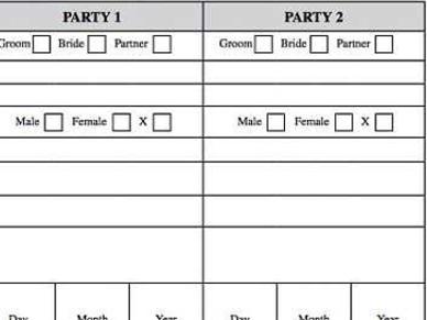 The new marriage form.