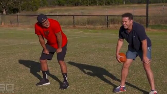 The Hayne Plane teaches interviewer Karl Stefanovic all the right moves.