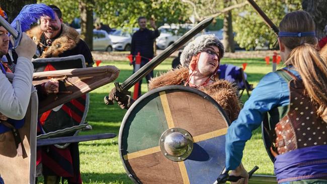 Contestants fought to win $50k free flights in a massive LARP battle for Jetstar’s 21st birthday. Picture: NewsWire / Valeriu Campan