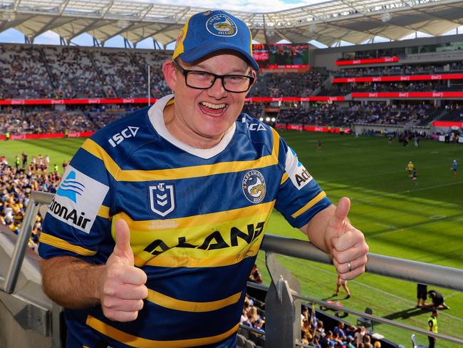 Banwest Stadium fan ambasasador and Parramatta Eels super fan Troy Warner. Pic Emma Rothfield.