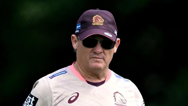 Kevin Walters watches over a Broncos training session.