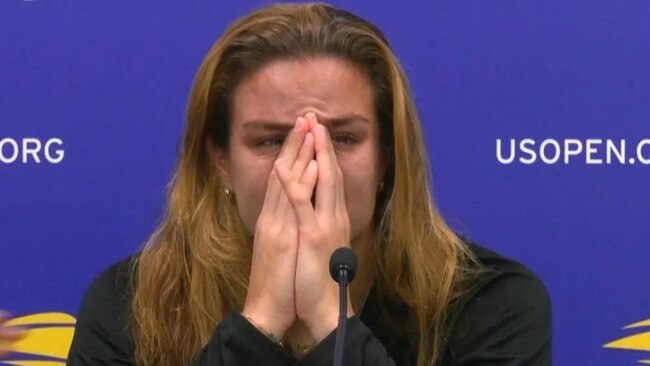 Maria Sakkari didn't enjoy the smell of weed during her match. Photo: Twitter.