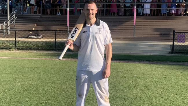 Lysterfield’s Nathan Walsh put up an unbeaten 100 off 195 balls by stumps on Saturday to break the record for runs scored in a Norm Reeves Shield season. Picture: Supplied