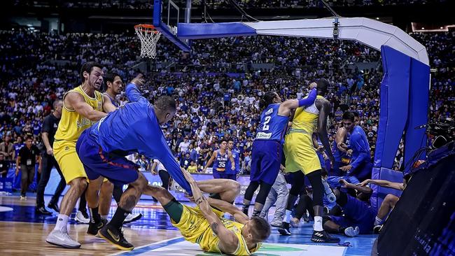 The Philippines brawl gave basketball in Australia much need publicity. PHOTO / PET SALVADOR