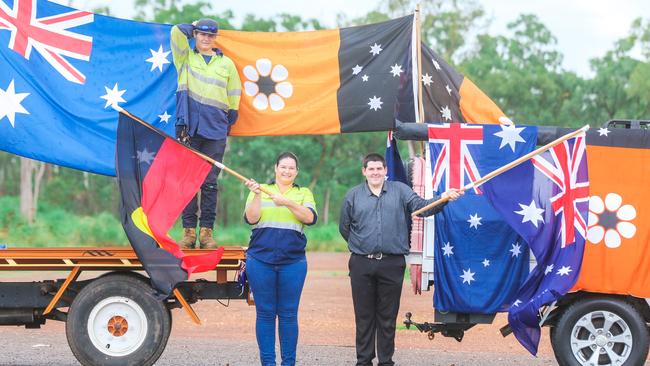 The Australia  Day ute run is back, with Corey Marsh, Nicole Hamilton and Chris Gill ready to go for the iconic charity event.Picture: Glenn Campbell