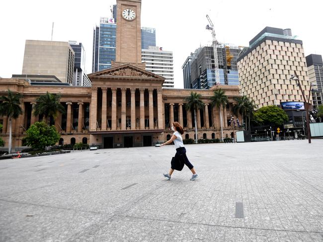 A near-empty King George square. Picture: NCA NewsWire / Dan Peled